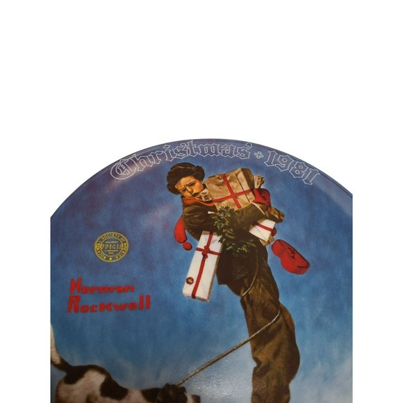 Norman Rockwell Collector Plate Wrapped Up In Christmas 1981 Edwin Knowles - Picture 5 of 9
